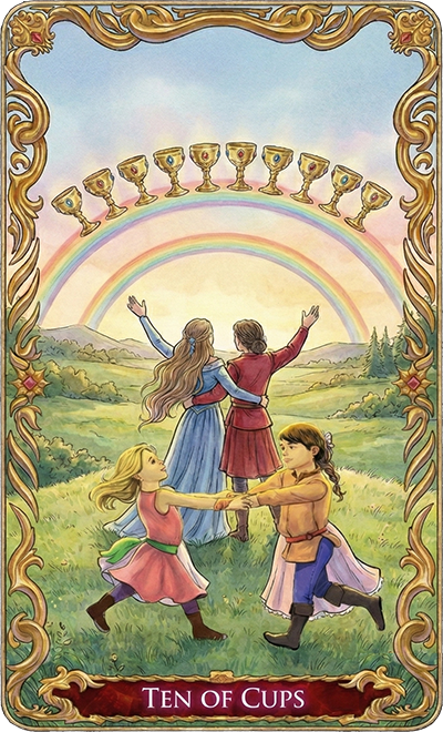 Ten of Cups tarot card illustration