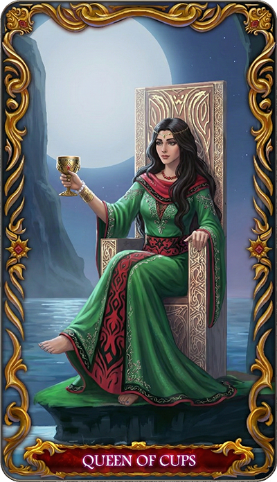 Queen of Cups tarot card illustration