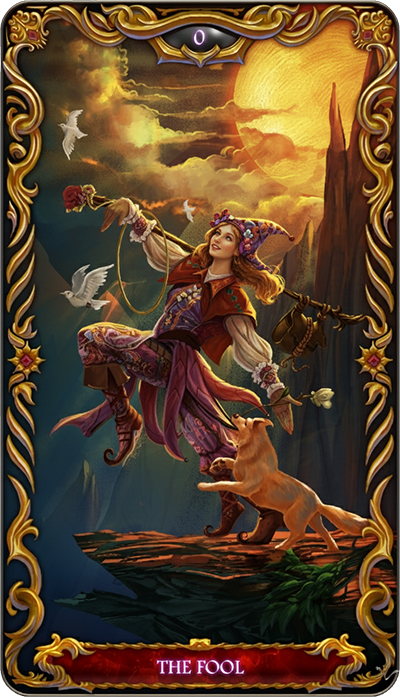 The Fool tarot card illustration