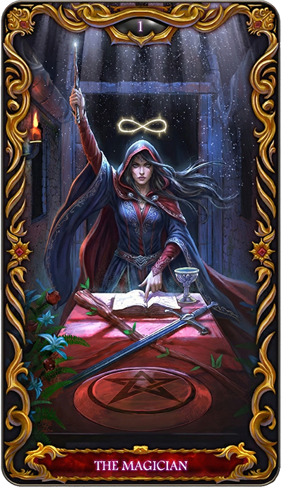 The Magician tarot card illustration
