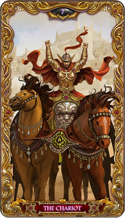 The Chariot tarot card illustration