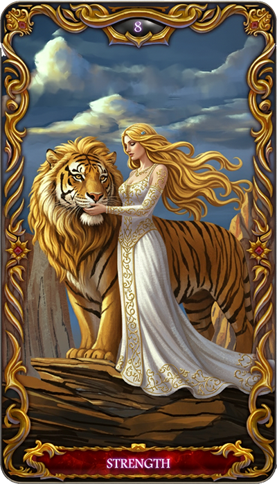 Strength tarot card illustration