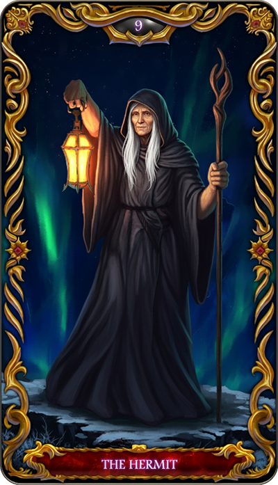 The Hermit tarot card illustration