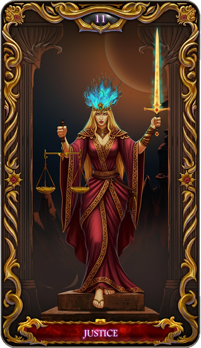 Justice tarot card illustration