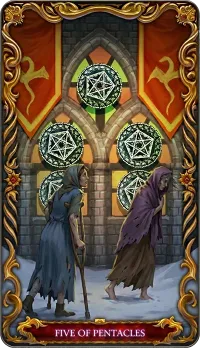 Five of Pentacles tarot card