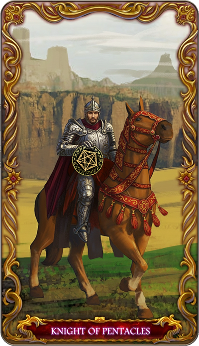Knight of Pentacles tarot card illustration