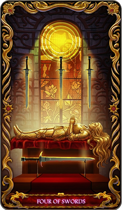 Four of Swords tarot card illustration