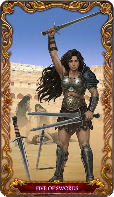 Five of Swords tarot card illustration