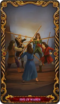 Five of Wands tarot card