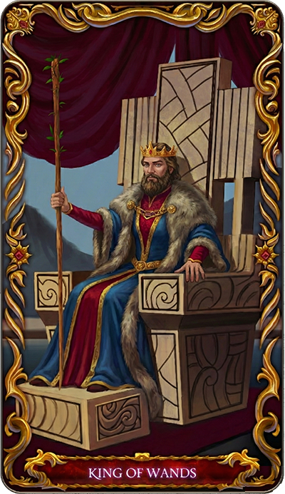 King of Wands tarot card illustration
